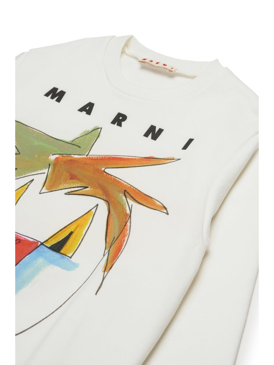 Marni Logo Cotton Sweatshirt — Multicolor, view 2