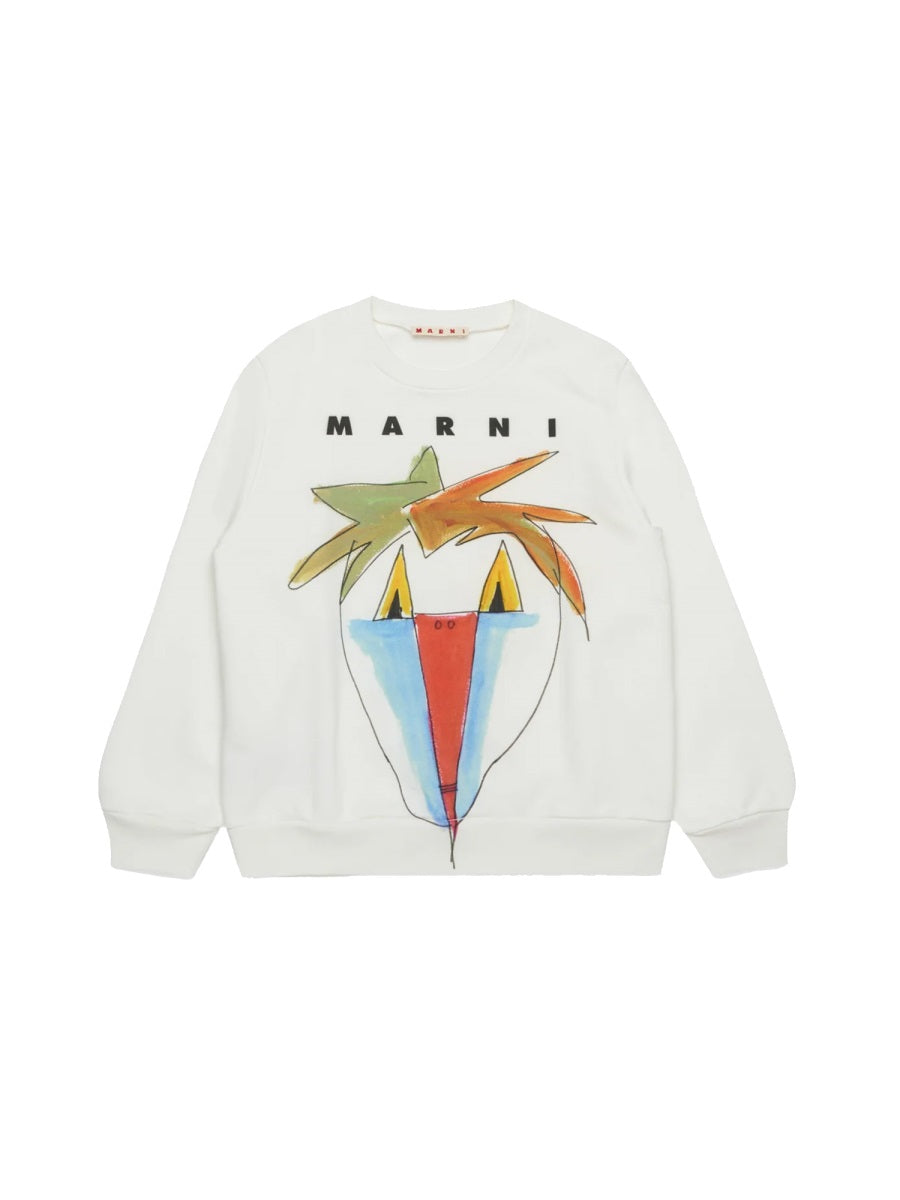 Marni Logo Cotton Sweatshirt — Multicolor, view 3