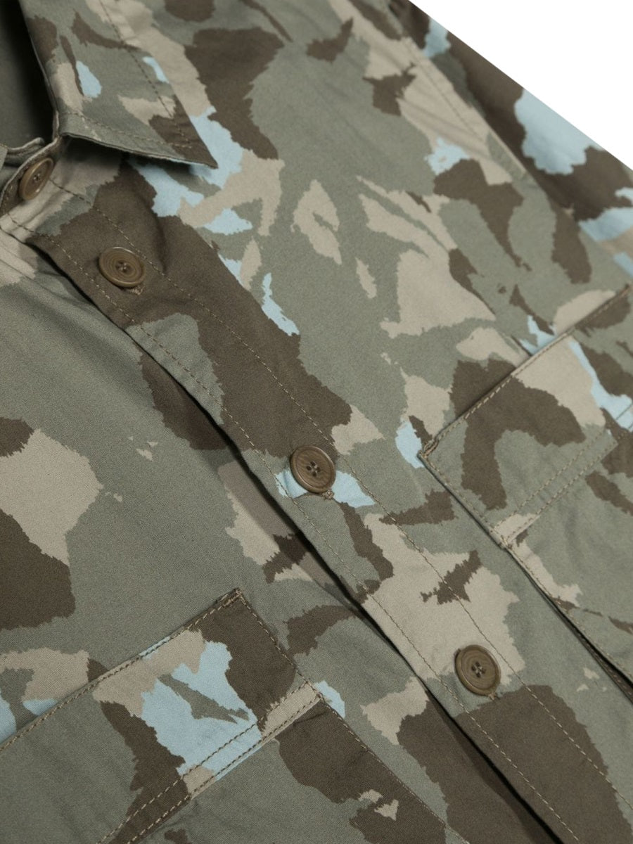 Aspesi Camouflage Cotton Shirt Jacket — Multicolor, view 3