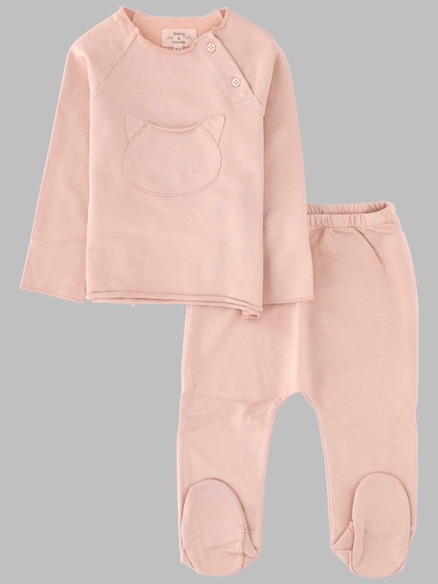Teddy & Minou Two-Piece Cotton Pant Suit — White by Teddy & Minou