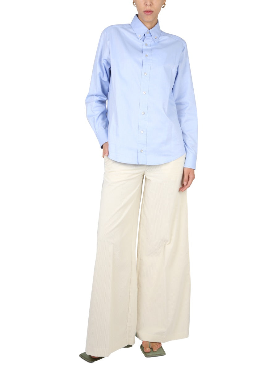 Ballantyne Cotton Palazzo Trousers — Beige by Ballantyne