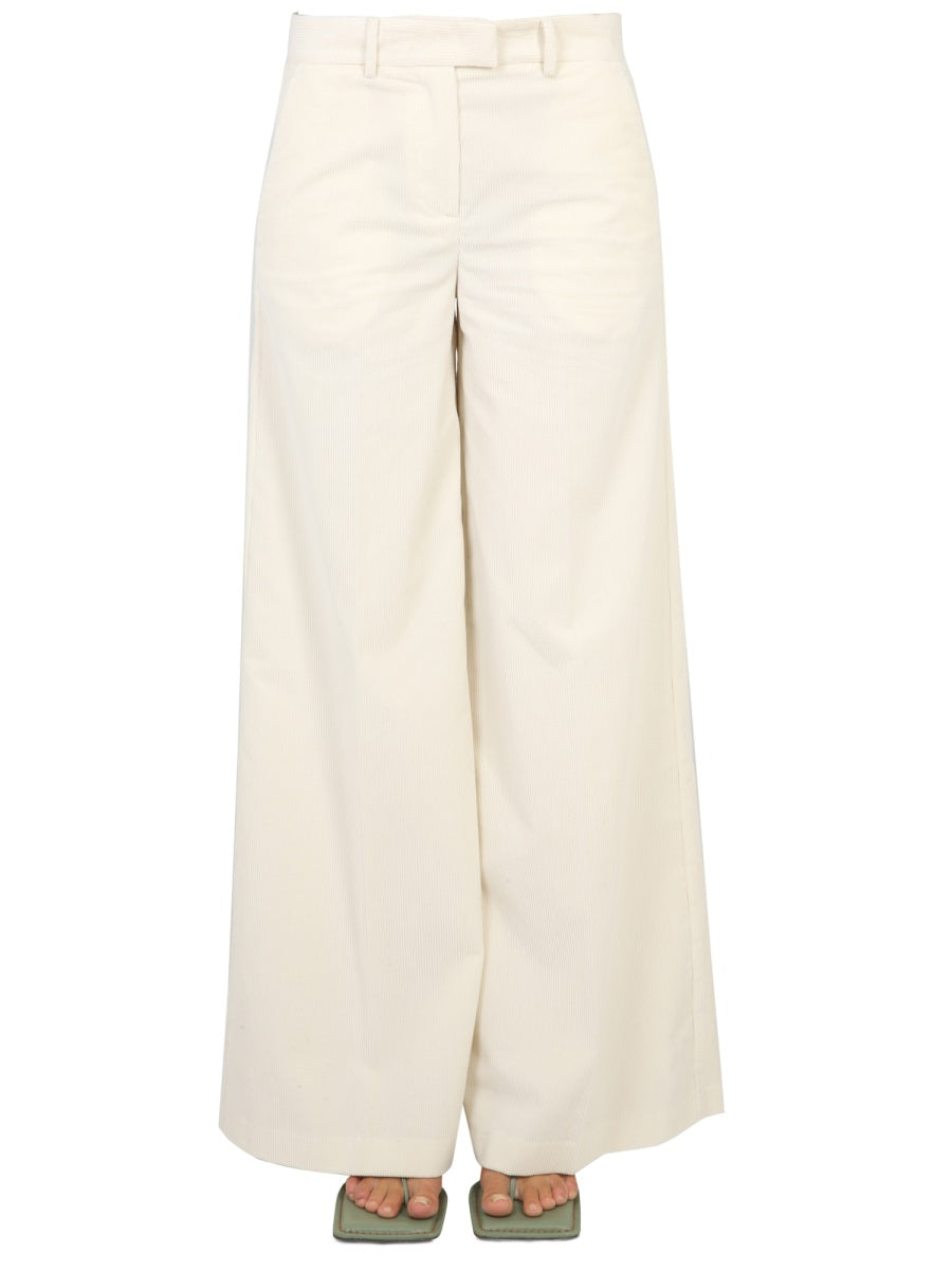 Ballantyne Cotton Palazzo Trousers — Beige, view 2