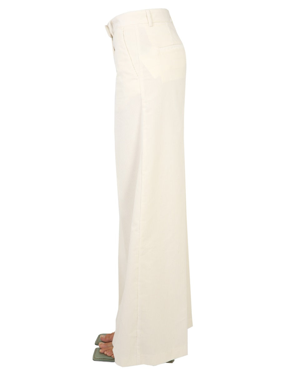 Ballantyne Cotton Palazzo Trousers — Beige, view 3