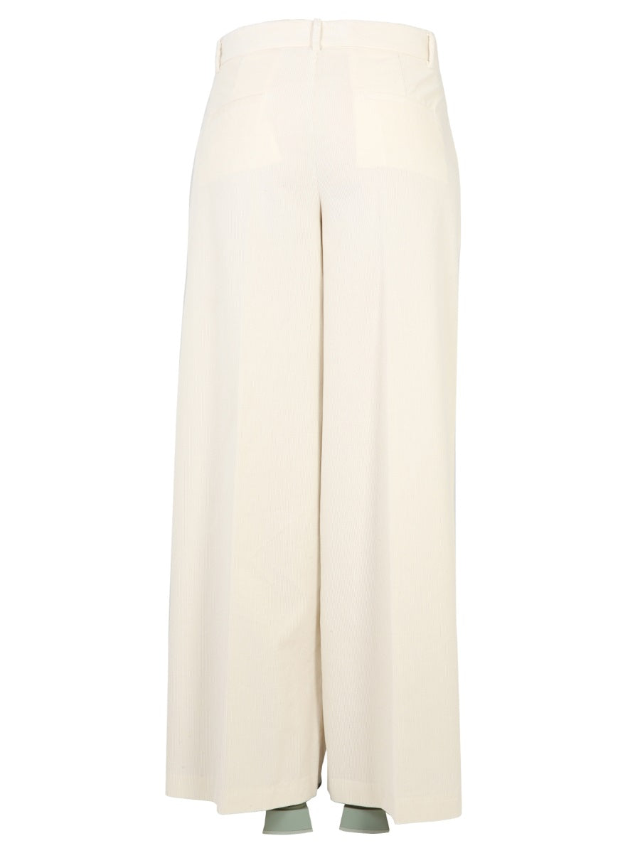 Ballantyne Cotton Palazzo Trousers — Beige, view 4