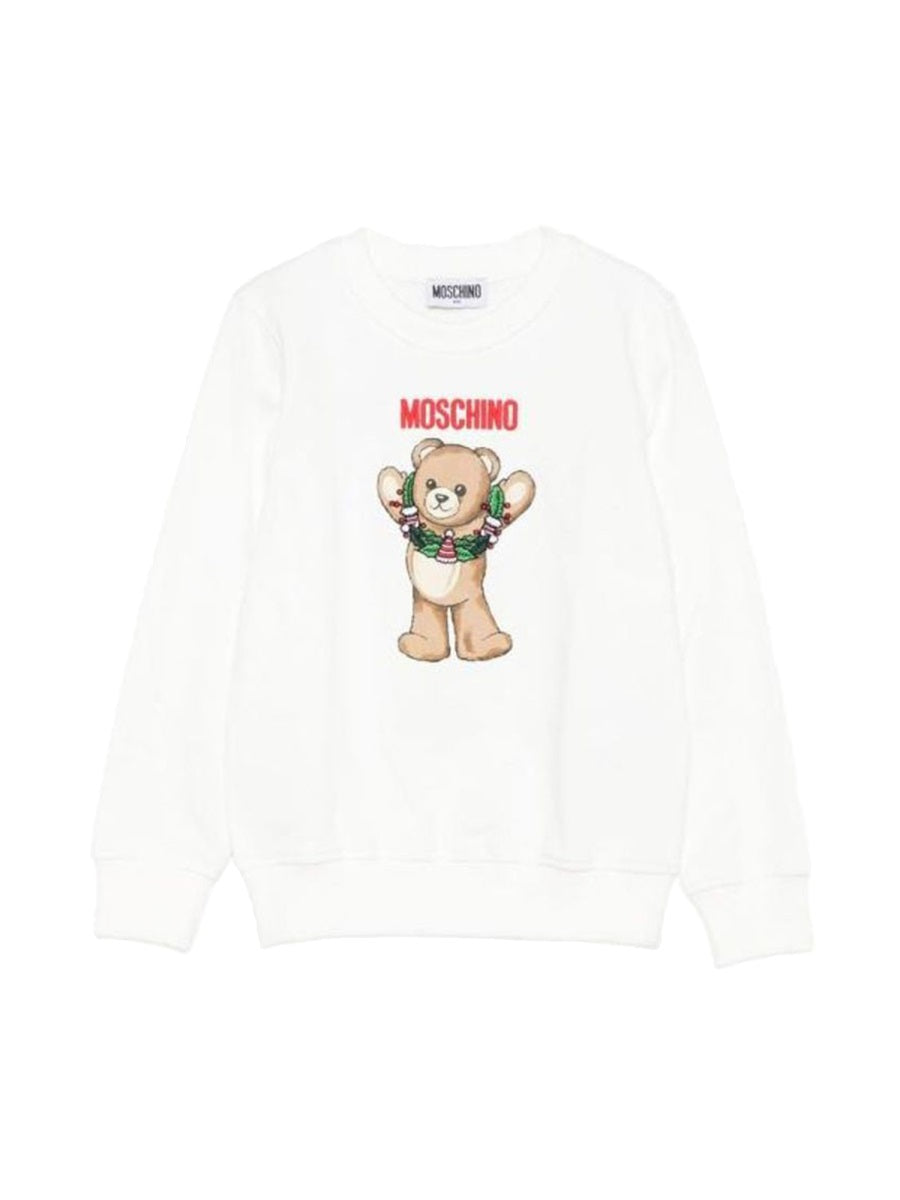 Moschino Logo Cotton Sweatshirt — White by Moschino