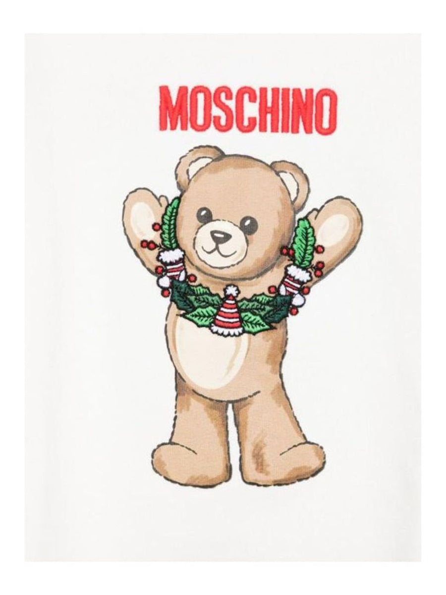 Moschino Logo Cotton Sweatshirt — White, view 2