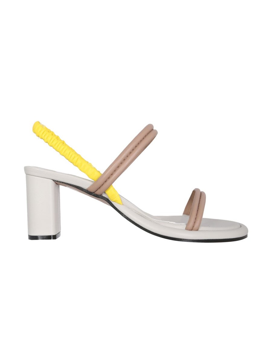 Alysi Leather Straps Sandals — Beige, view 3