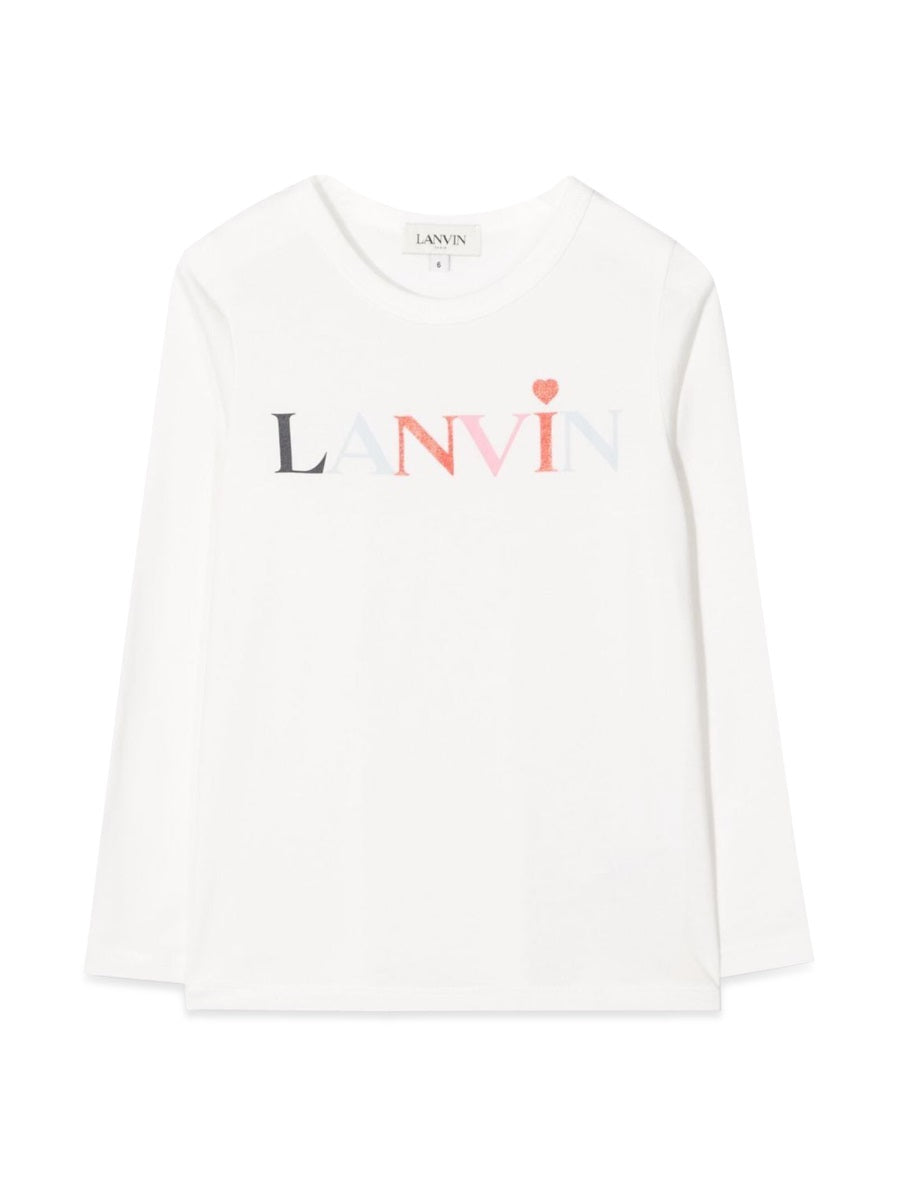 Lanvin Logo-Embroidered Cotton-Modal Blend T-Shirt — White, view 4