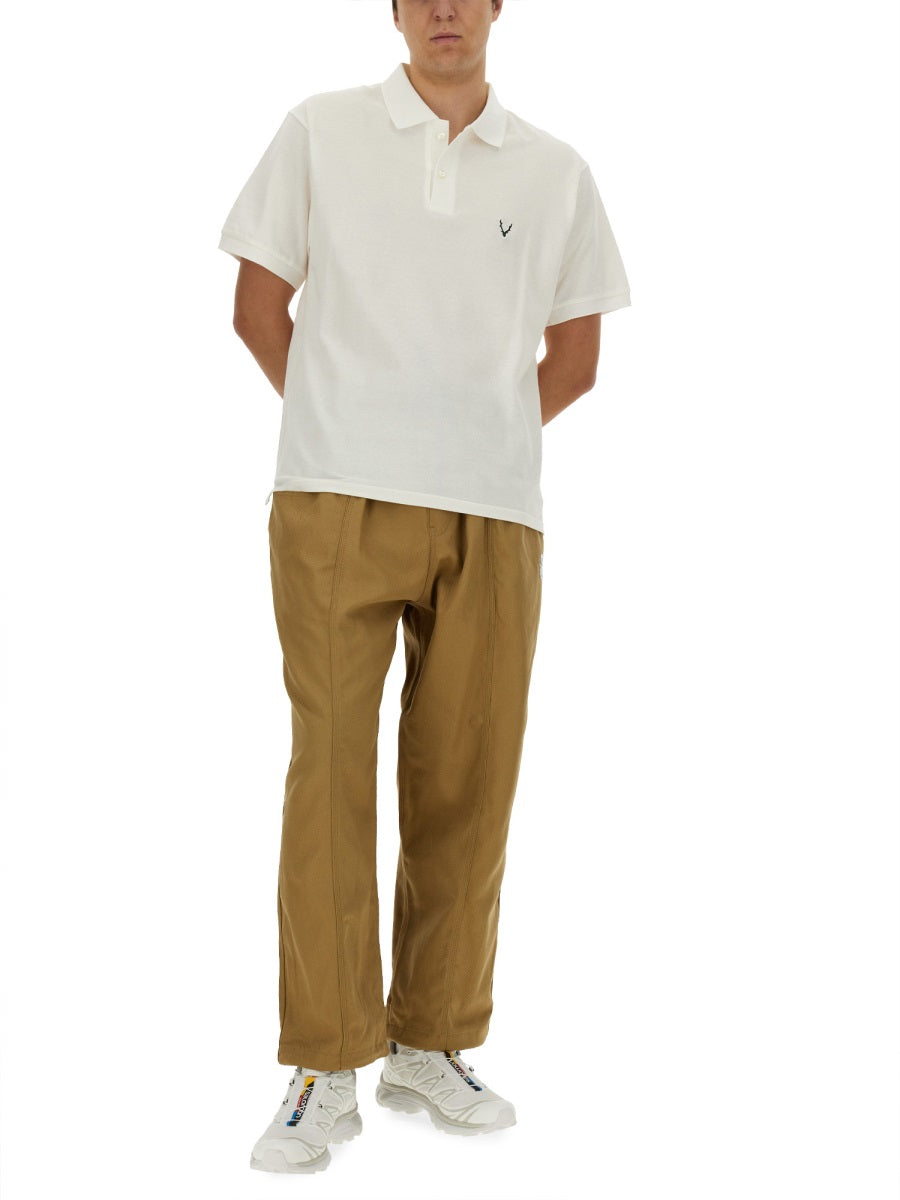 South2 West8 100% Cotton Polo Shirt — White, view 4
