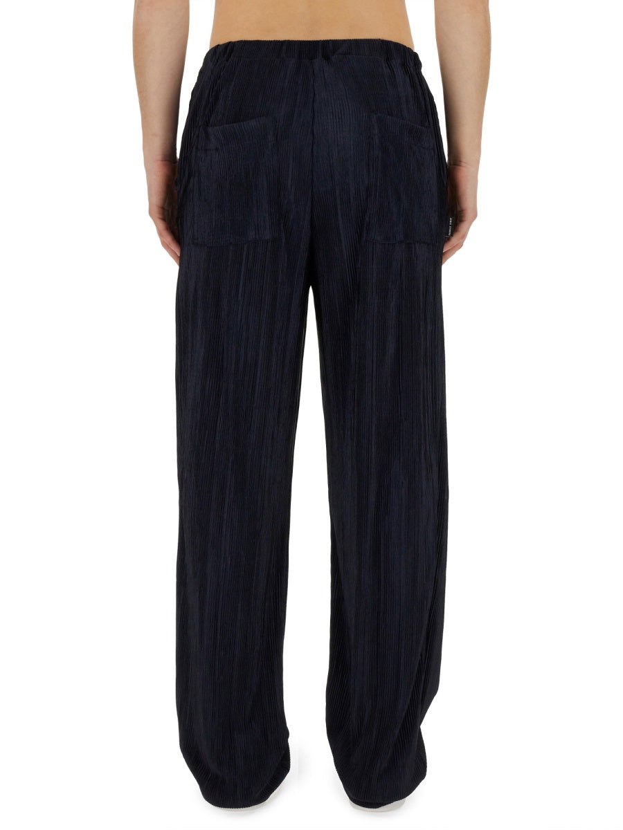 Family First Pleated Polyester Trousers — Blue by Family First