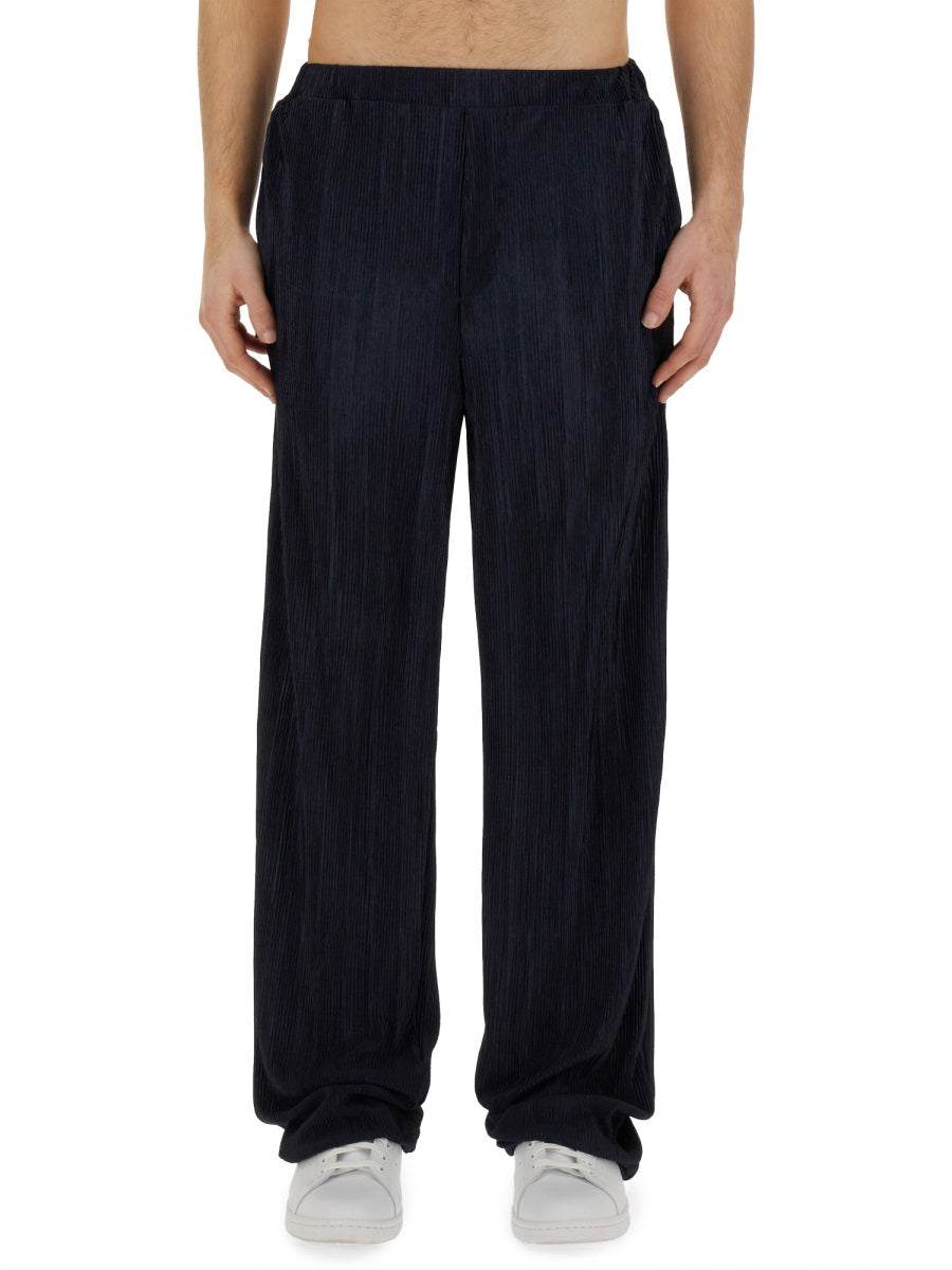 Family First Pleated Polyester Trousers — Blue, view 2