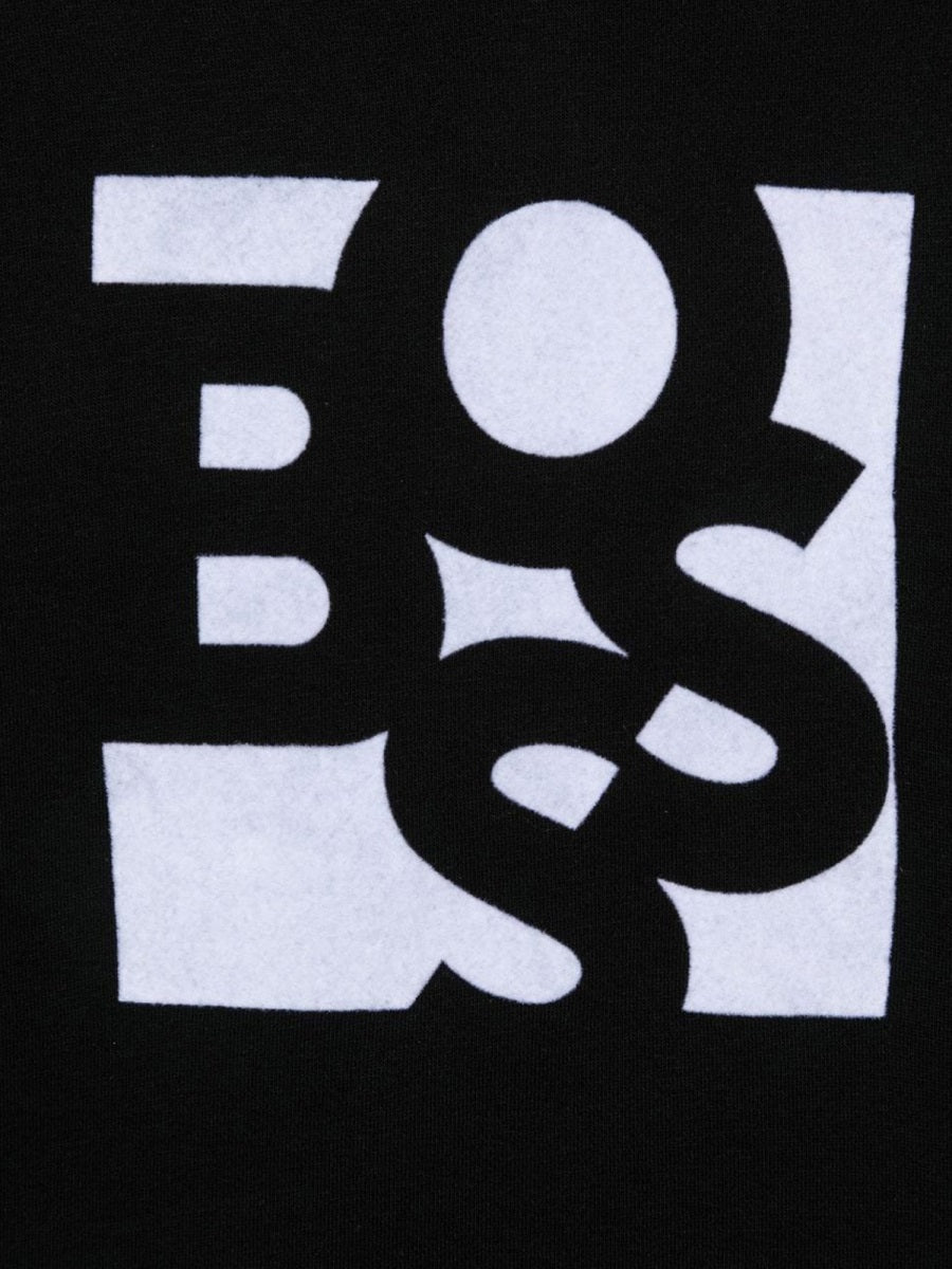 Hugo Boss Cotton-blend Hoodie Sweatshirt — Black, view 2