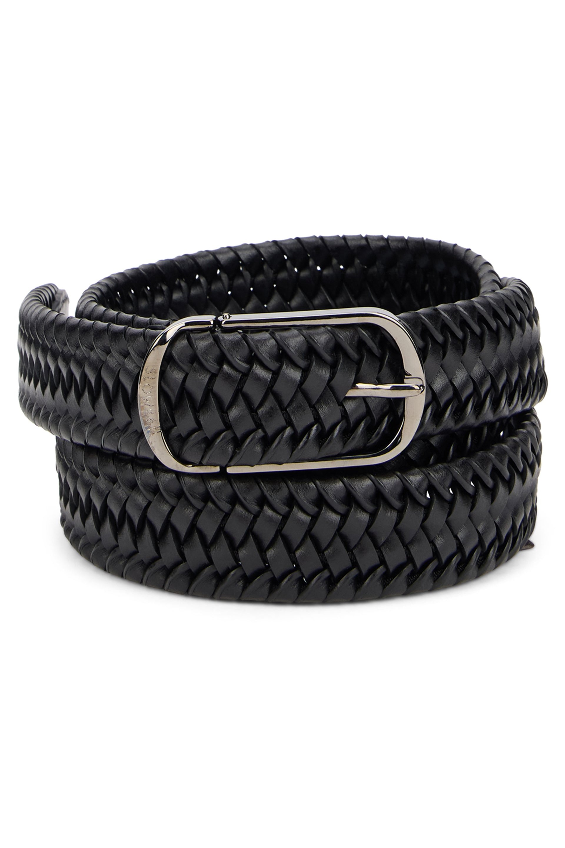 Slowear Woven Leather Belt — Black by Slowear