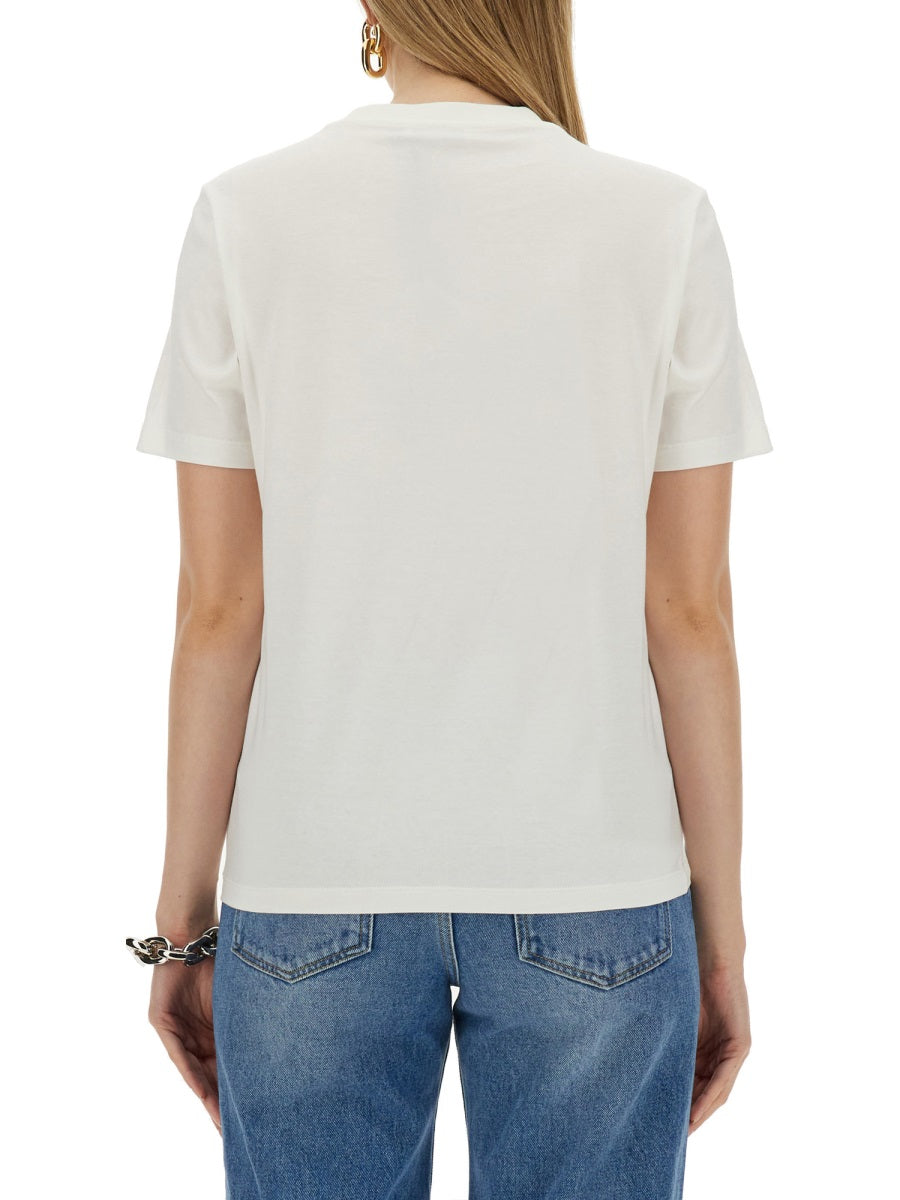 Rabanne Logo-Embroidered Cotton T-Shirt — White by Rabanne