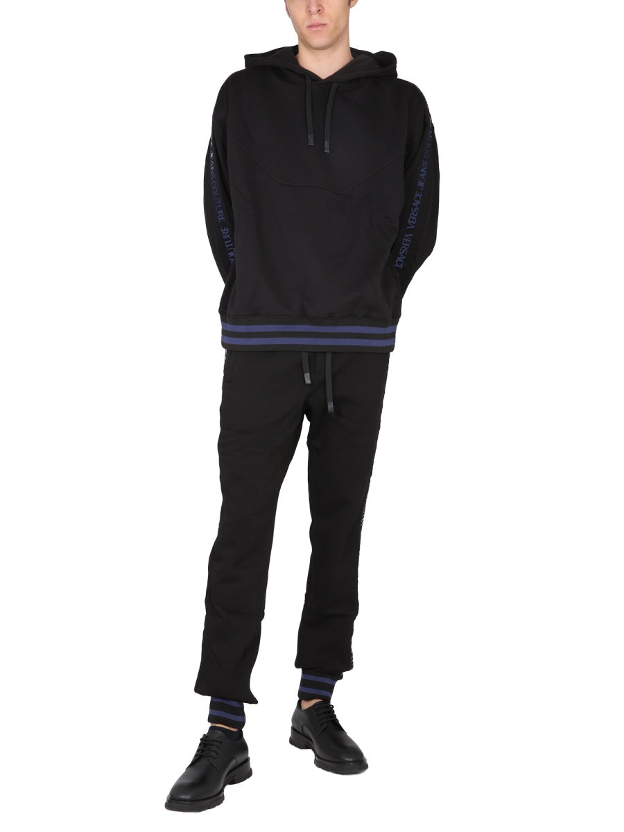 Versace Jeans Couture Elastic Waistband Cotton Joggers — Black by Versace Jeans Couture