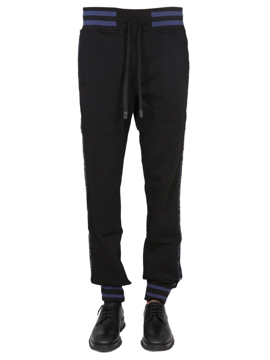 Versace Jeans Couture Elastic Waistband Cotton Joggers — Black, view 2