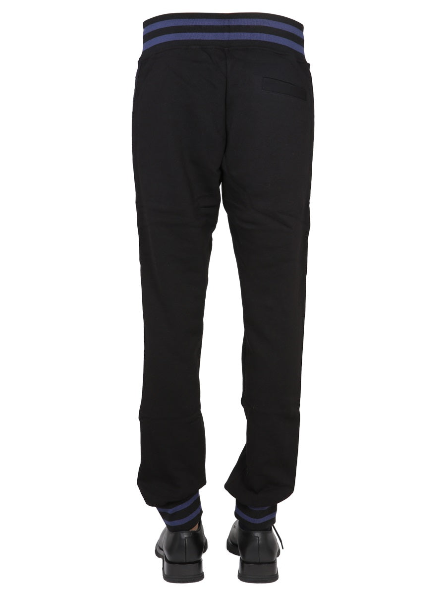 Versace Jeans Couture Elastic Waistband Cotton Joggers — Black, view 4