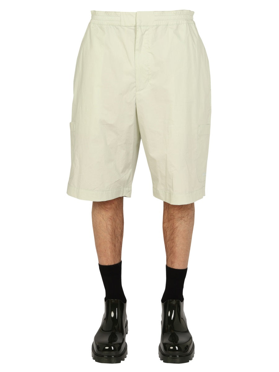 Ambush Elastic Cotton Bermuda Shorts — Green by Ambush