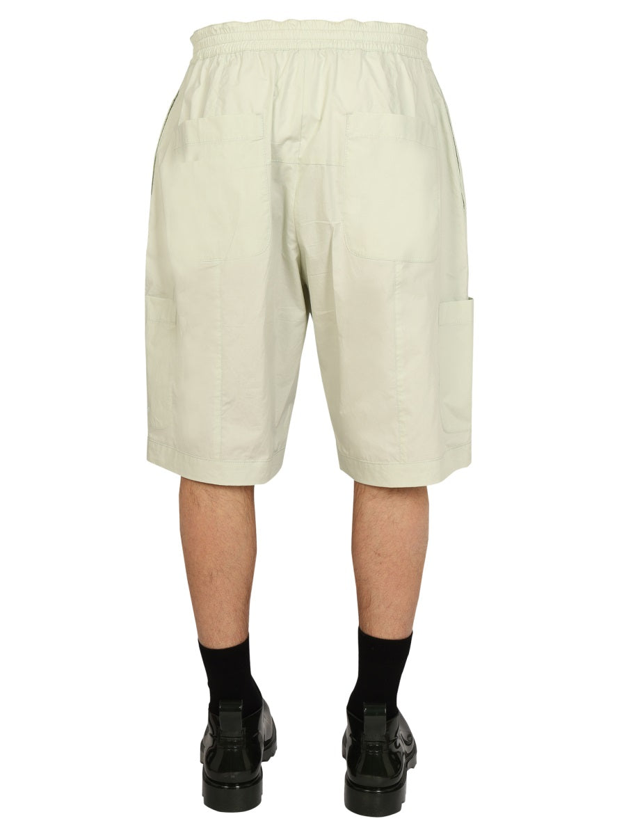 Ambush Elastic Cotton Bermuda Shorts — Green, view 2