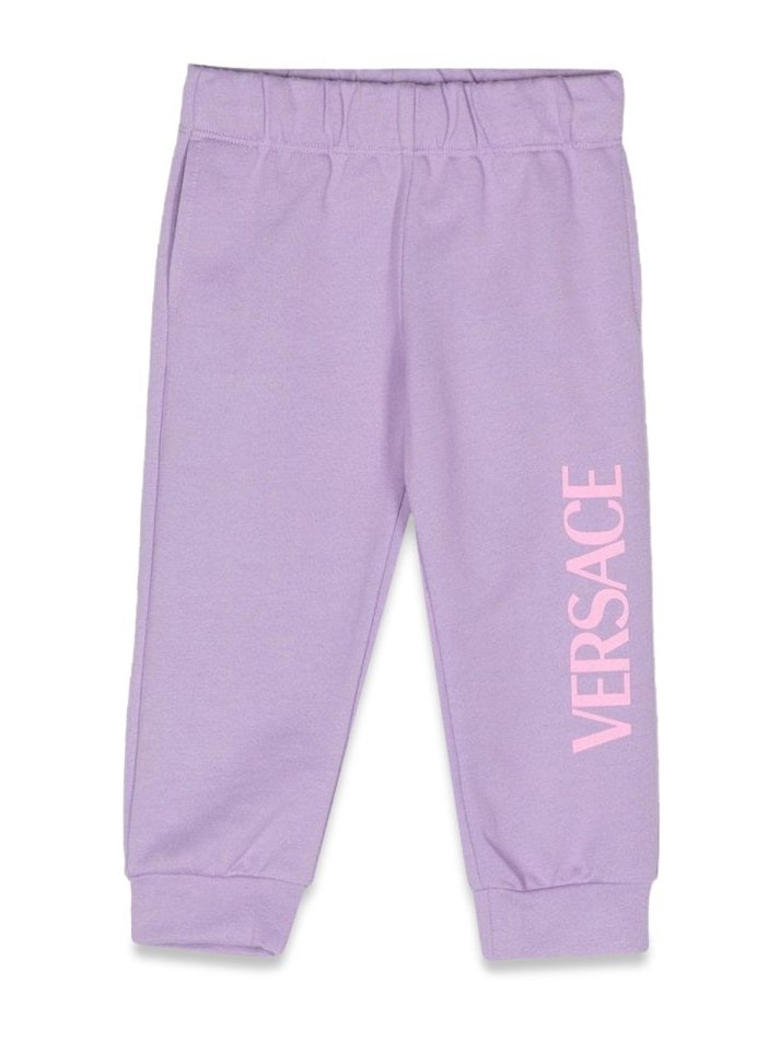 Versace Logo Cotton Joggers — Purple by Versace
