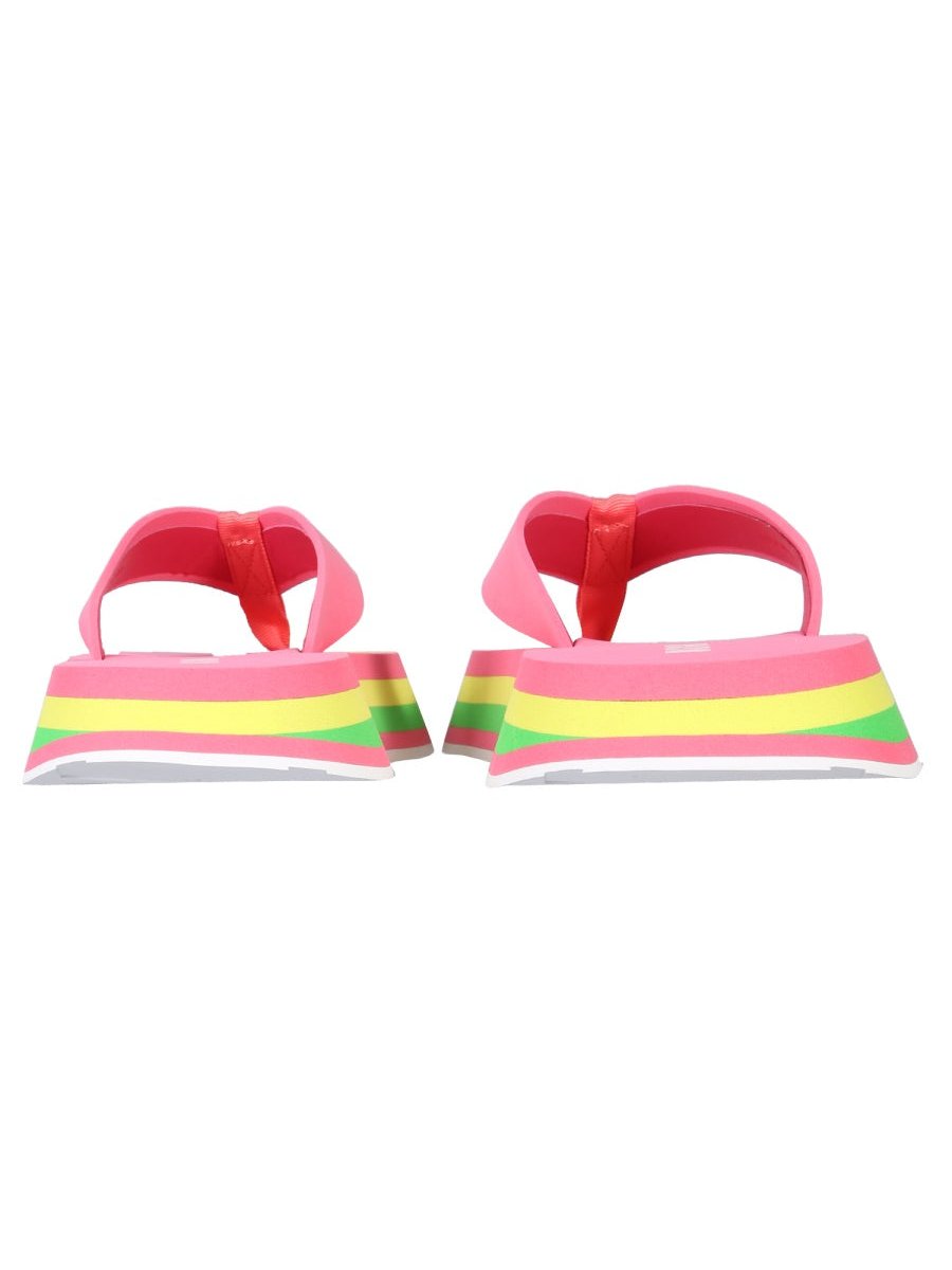 MSGM Striped Thong Sandals — Pink, view 2