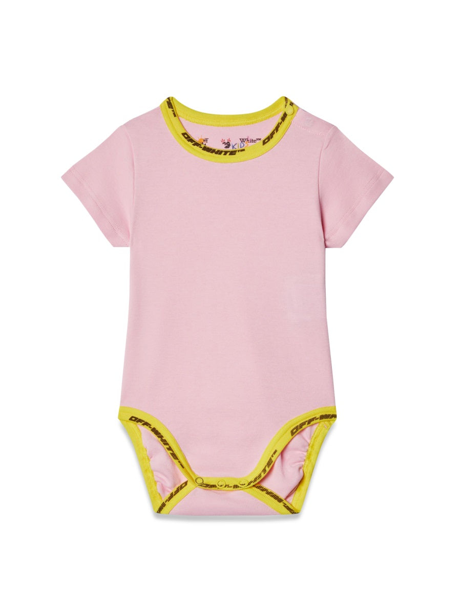 Off-White Long-Sleeve Cotton Bodysuit — Pink by Off-White