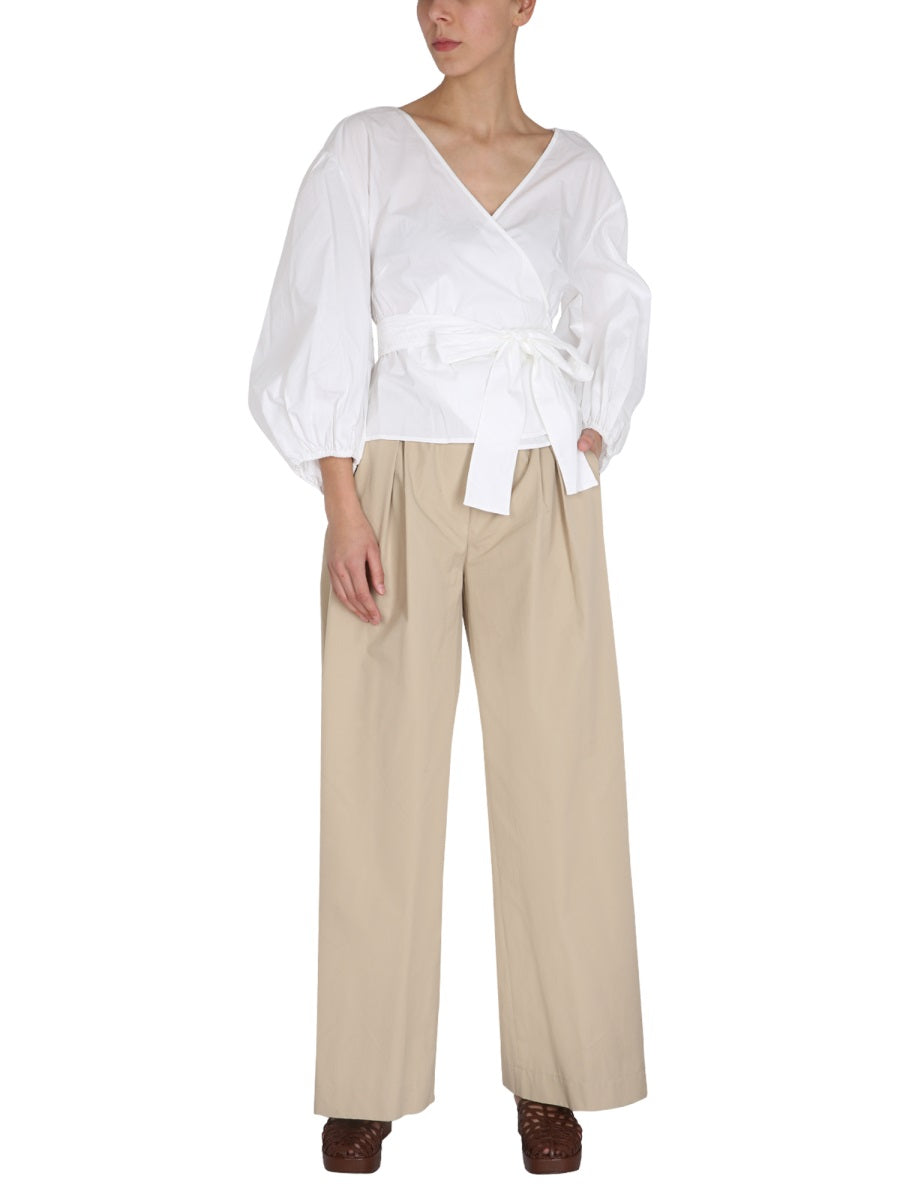 Aspesi Poplin Cotton Trousers — Beige by Aspesi
