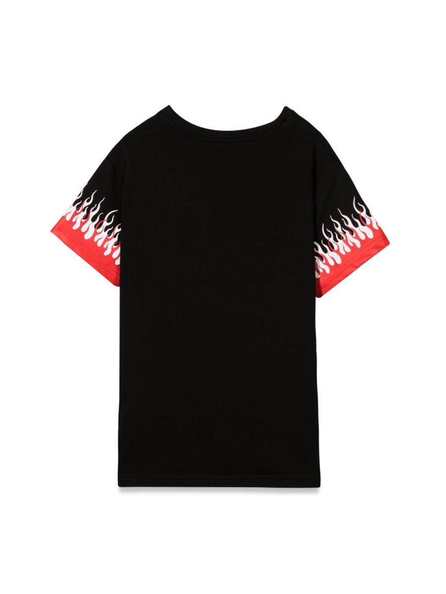 Vision Of Super Double Flame Cotton T-Shirt — Black, view 2