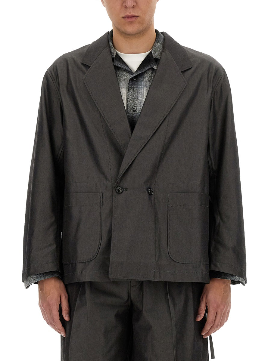 Aie Oversize Cotton Jacket — Gray, view 3