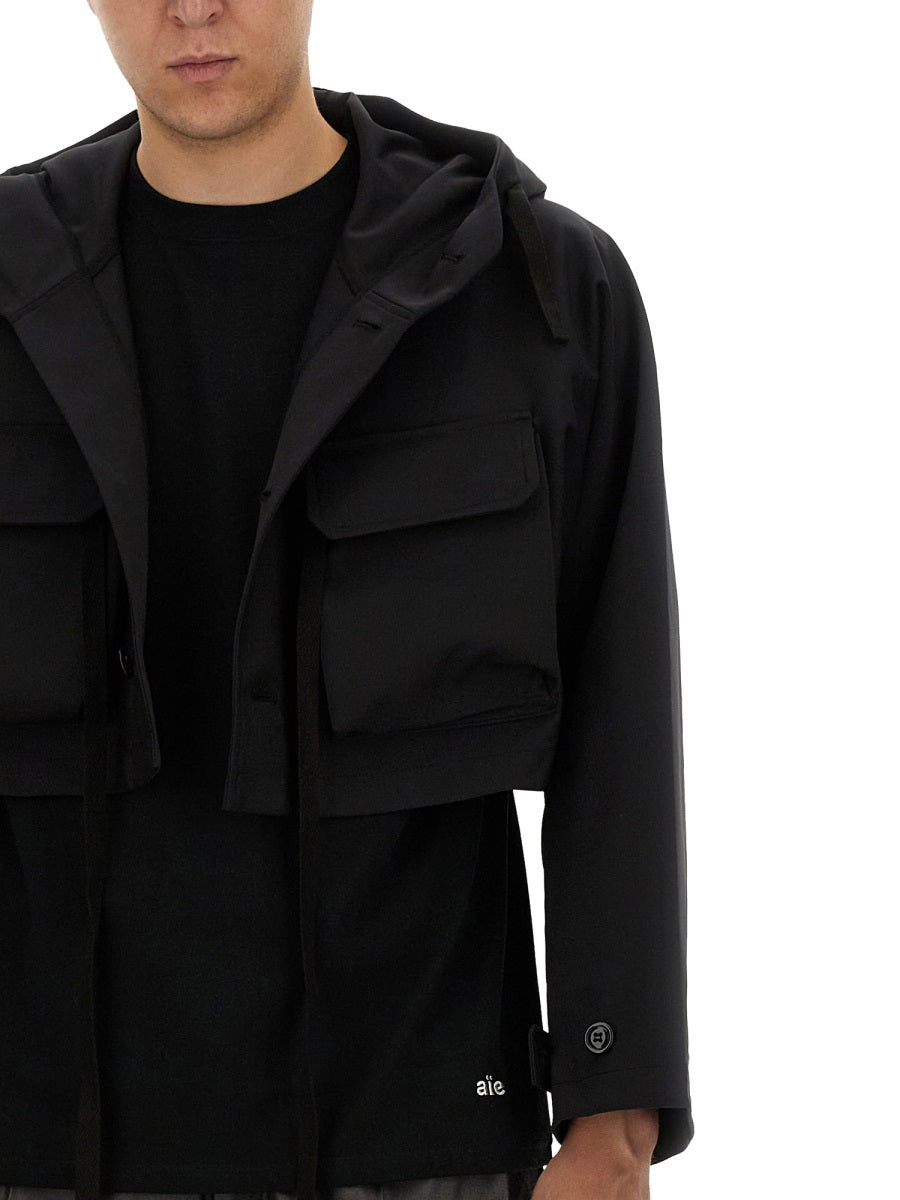 Aie Cotton Jersey T-Shirt — Black, view 2