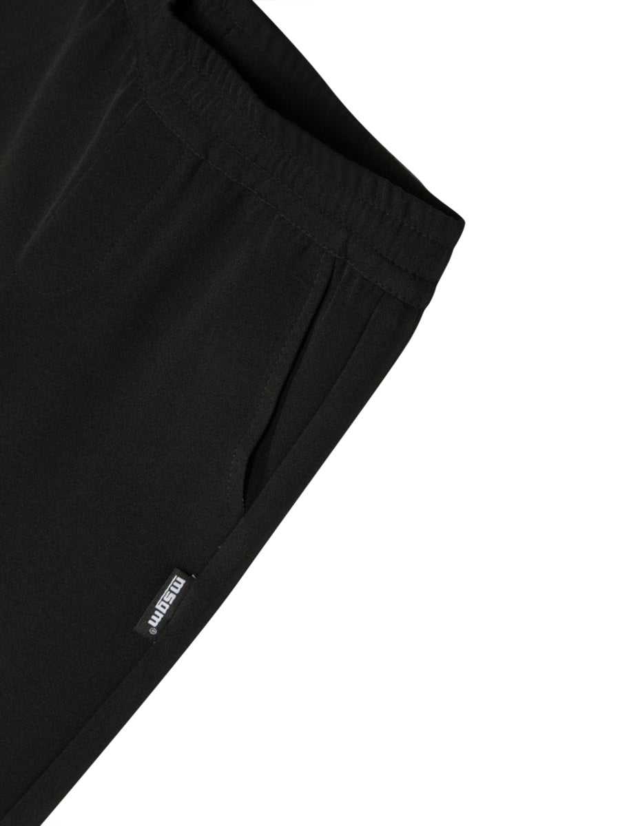 MSGM Stretch Polyester Trousers — Black, view 3
