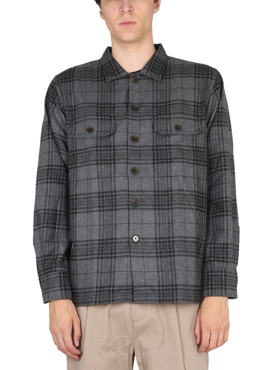 Universal Works Recycled Wool Shirt — Gray, view 2