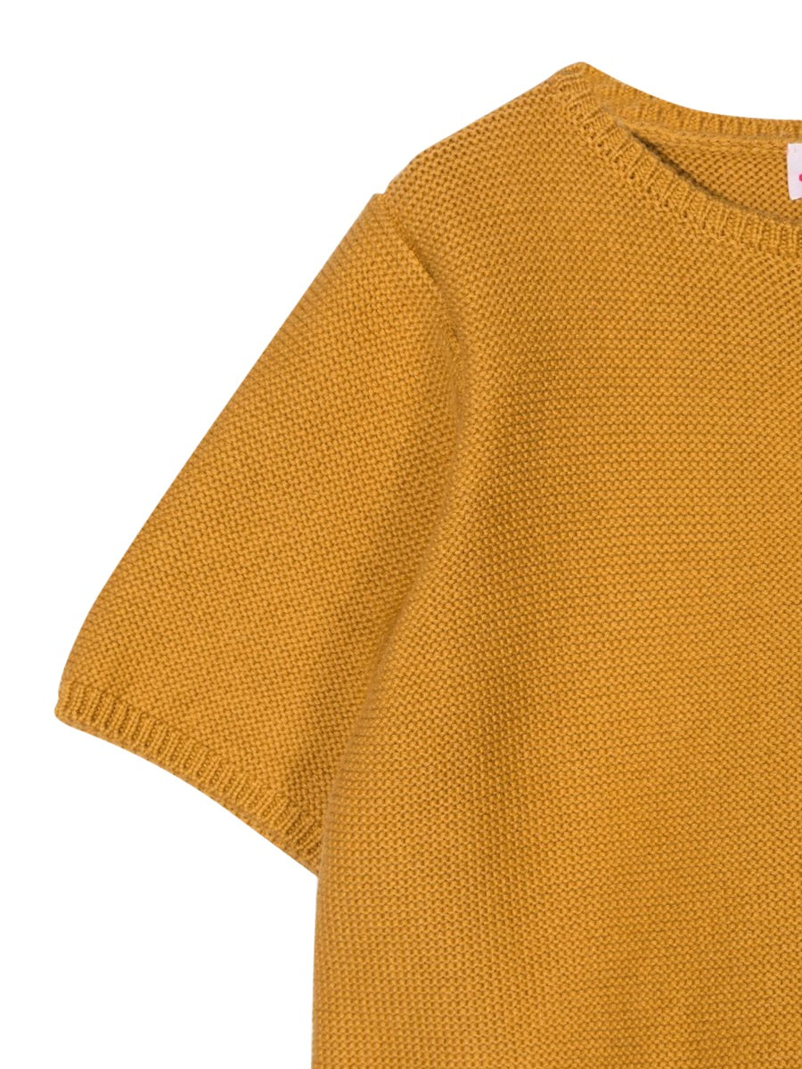 Bonpoint Stretch Cotton Salopette Jumpsuit — Yellow, view 2