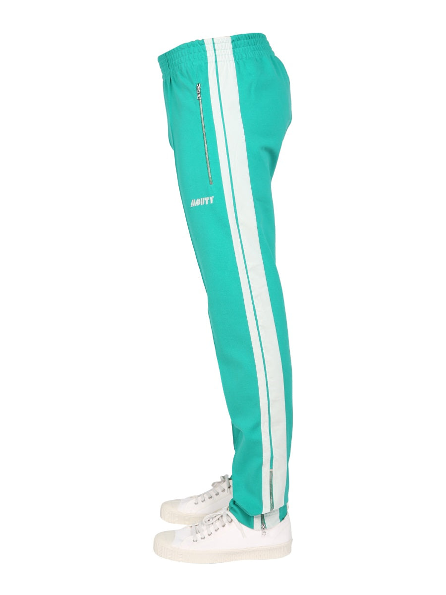 Mouty Logo-Embroidered Viscose Jogging Pants — Green, view 2