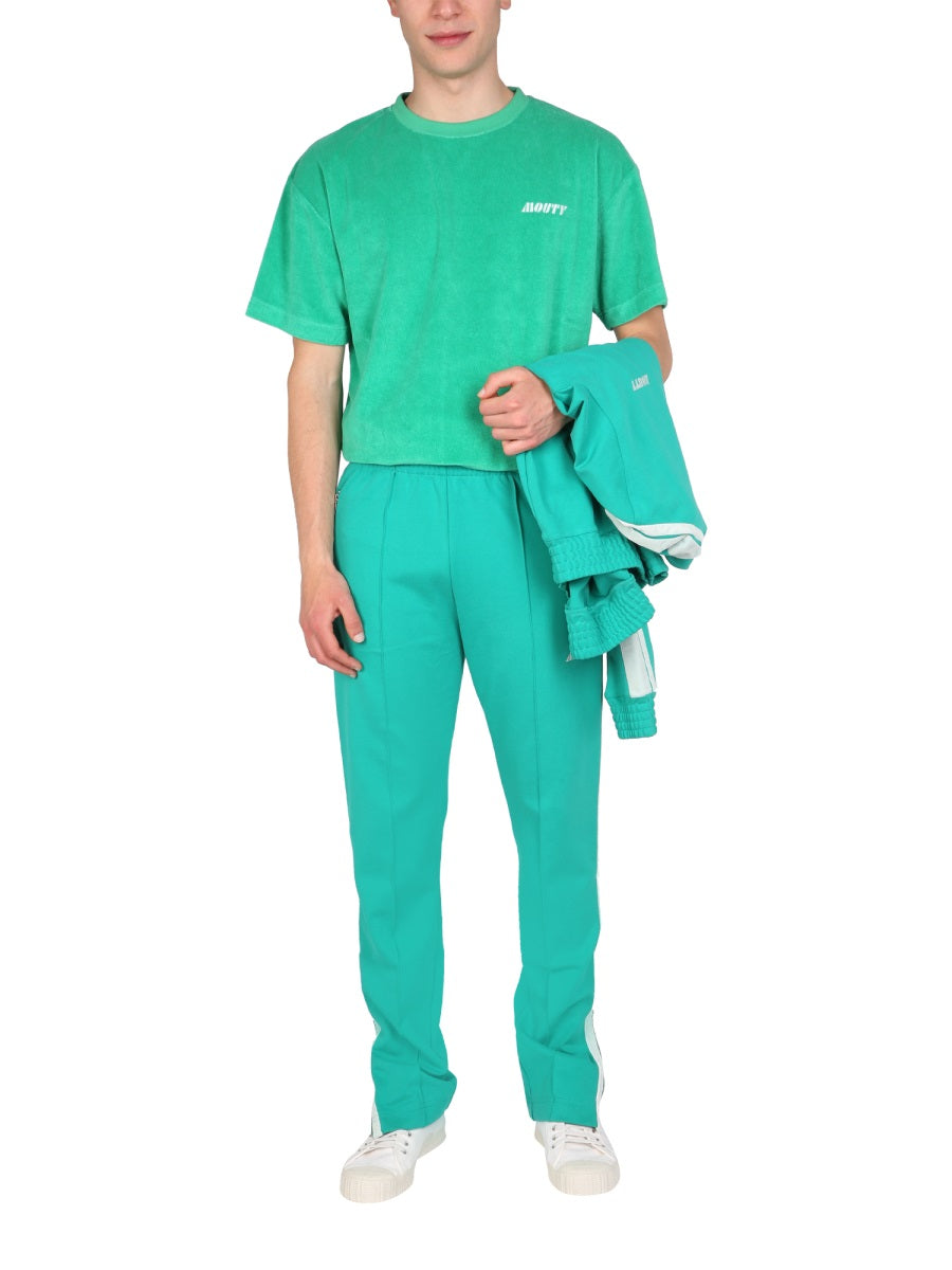 Mouty Logo-Embroidered Viscose Jogging Pants — Green, view 4