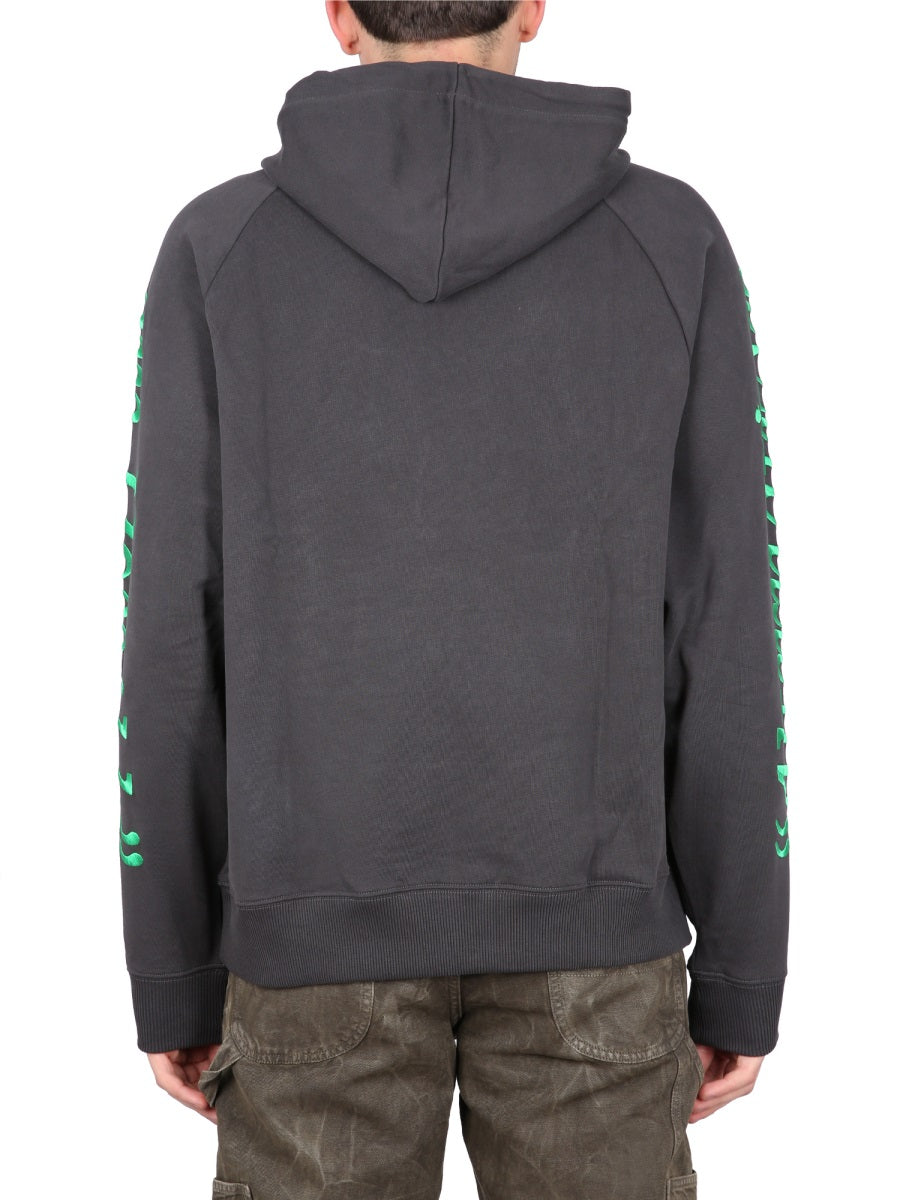 éTudes Studio Logo-Embroidered Organic Cotton Sweatshirt — Black, view 3
