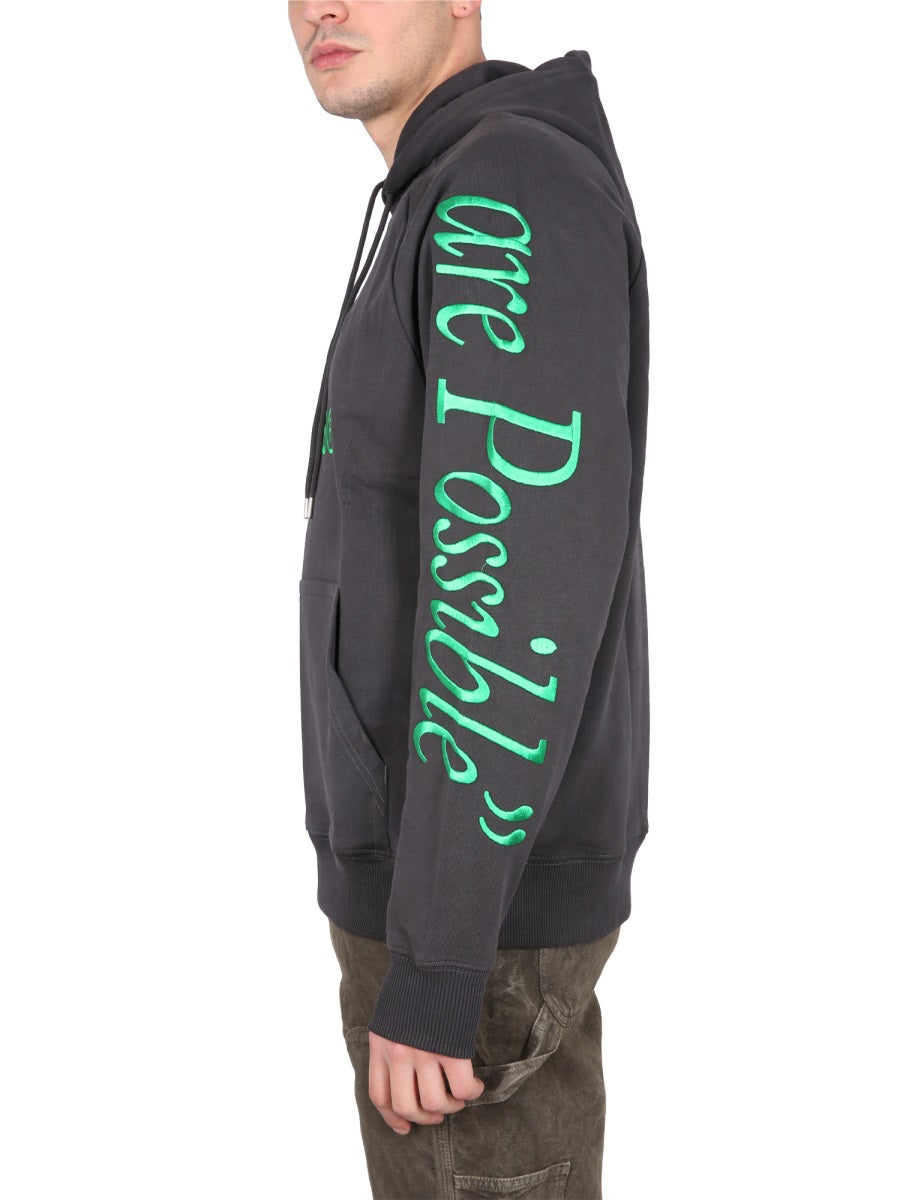 éTudes Studio Logo-Embroidered Organic Cotton Sweatshirt — Black, view 4