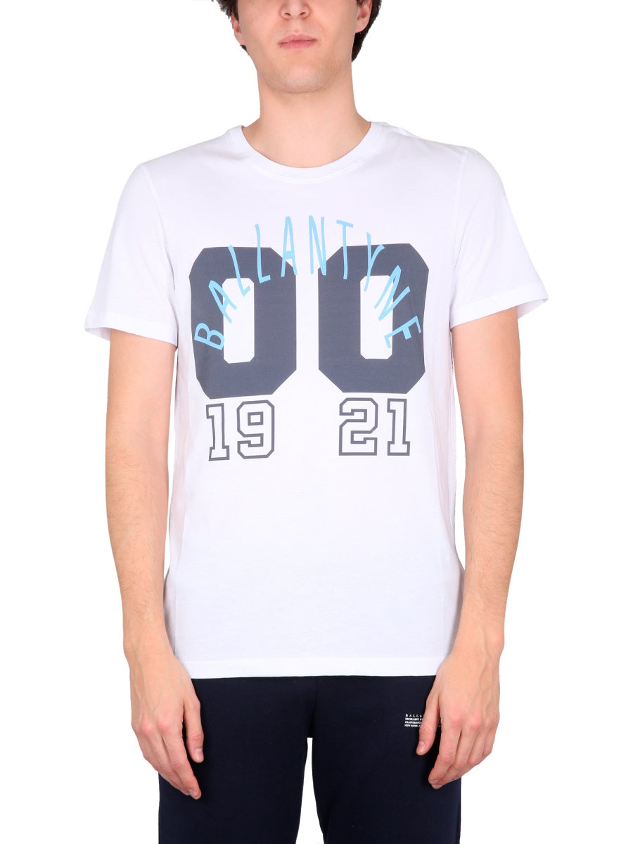 Ballantyne Logo-Print Cotton T-Shirt — White, view 2
