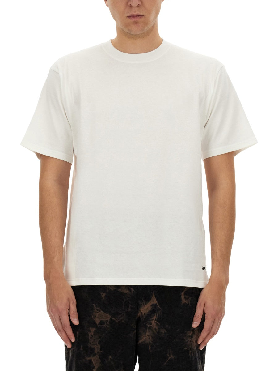 Aie Cotton Jersey T-Shirt — White, view 3