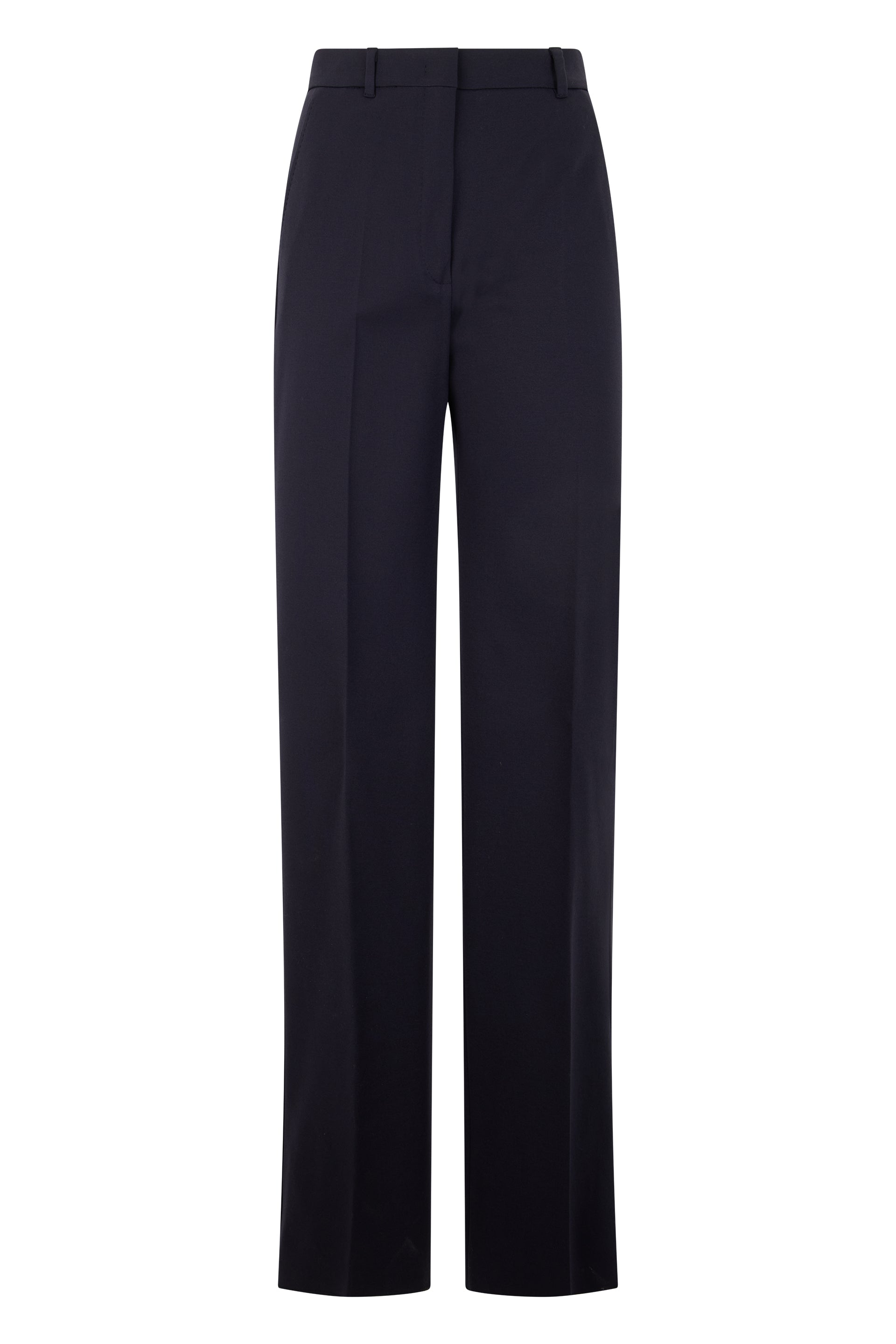 Max Mara Studio High-Waisted Cotton Trousers — Blue by Max Mara Studio