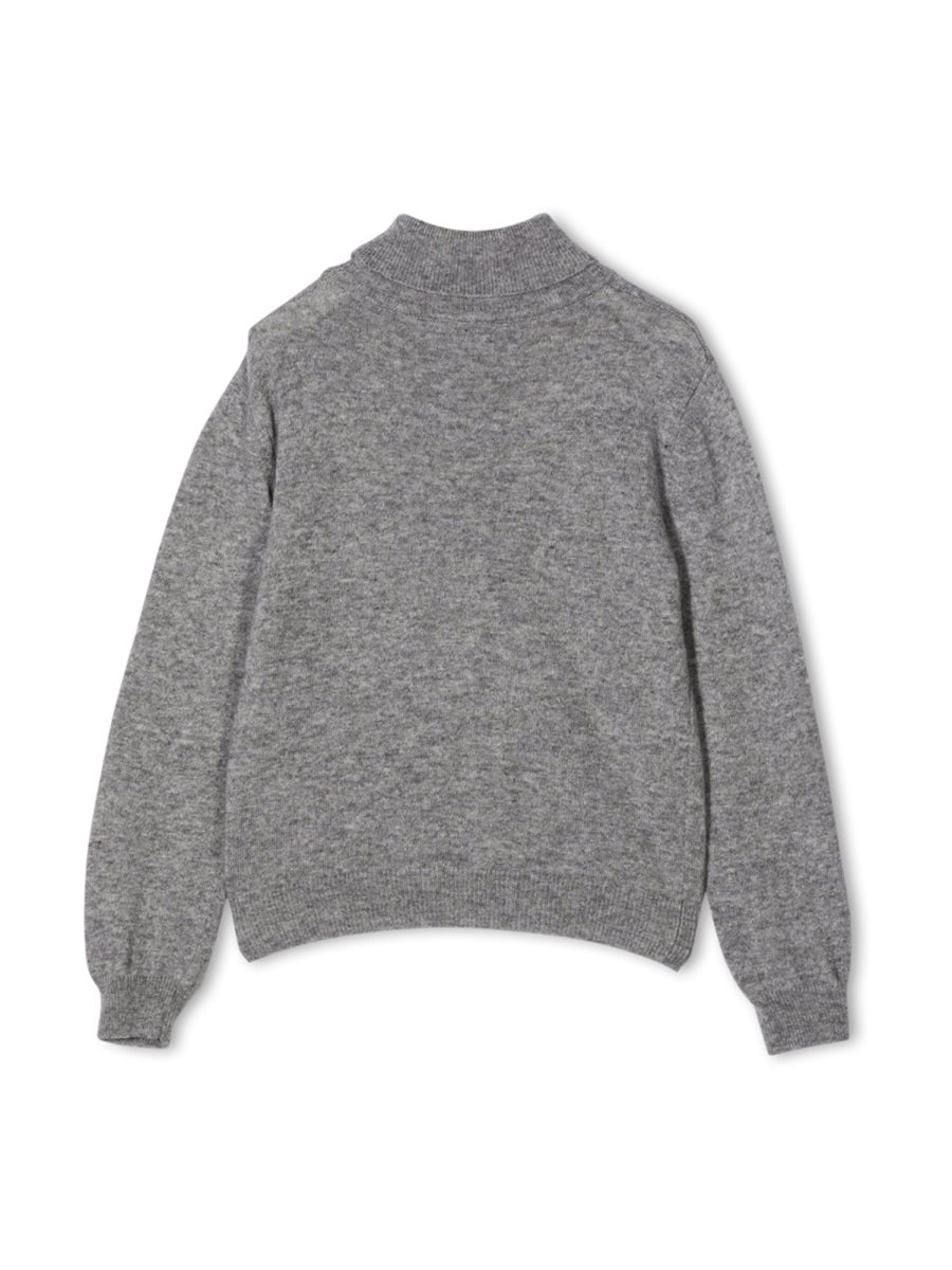 Fay Wool-Blend Turtleneck Sweater — Gray, view 2