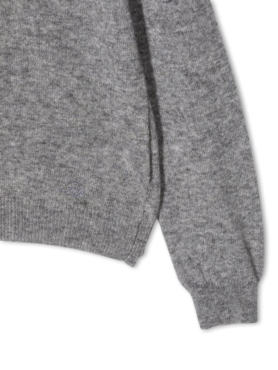 Fay Wool-Blend Turtleneck Sweater — Gray, view 3