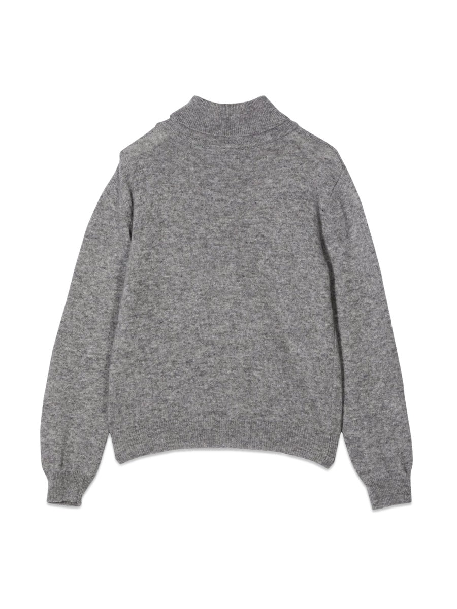 Fay Wool-Blend Turtleneck Sweater — Gray, view 5