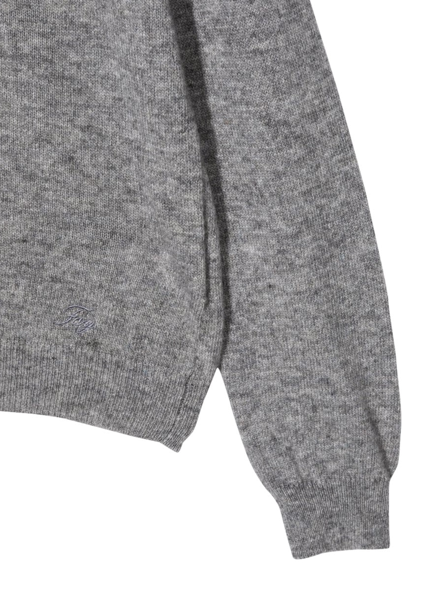 Fay Wool-Blend Turtleneck Sweater — Gray, view 6