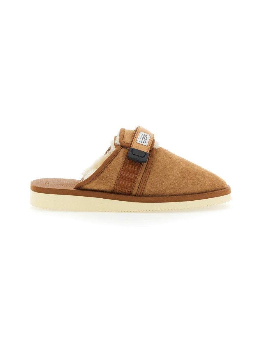 Suicoke Suede Sandals — Beige, view 2