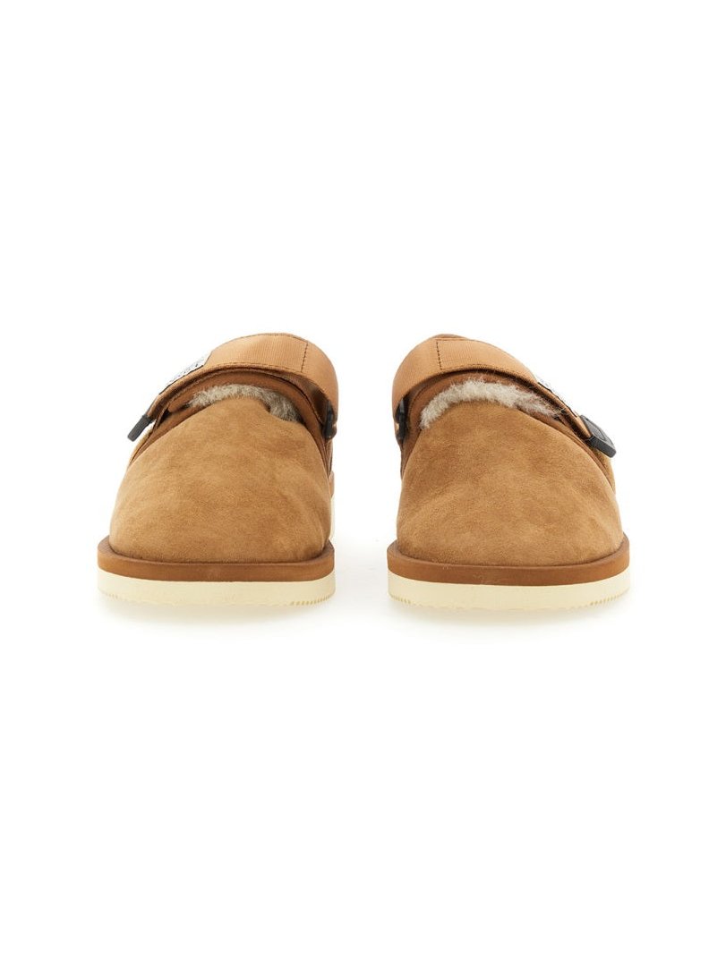 Suicoke Suede Sandals — Beige, view 3