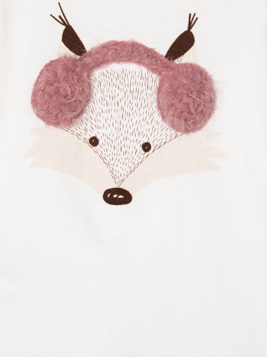 Il Gufo Long-Sleeve Cotton T-Shirt — White, view 2