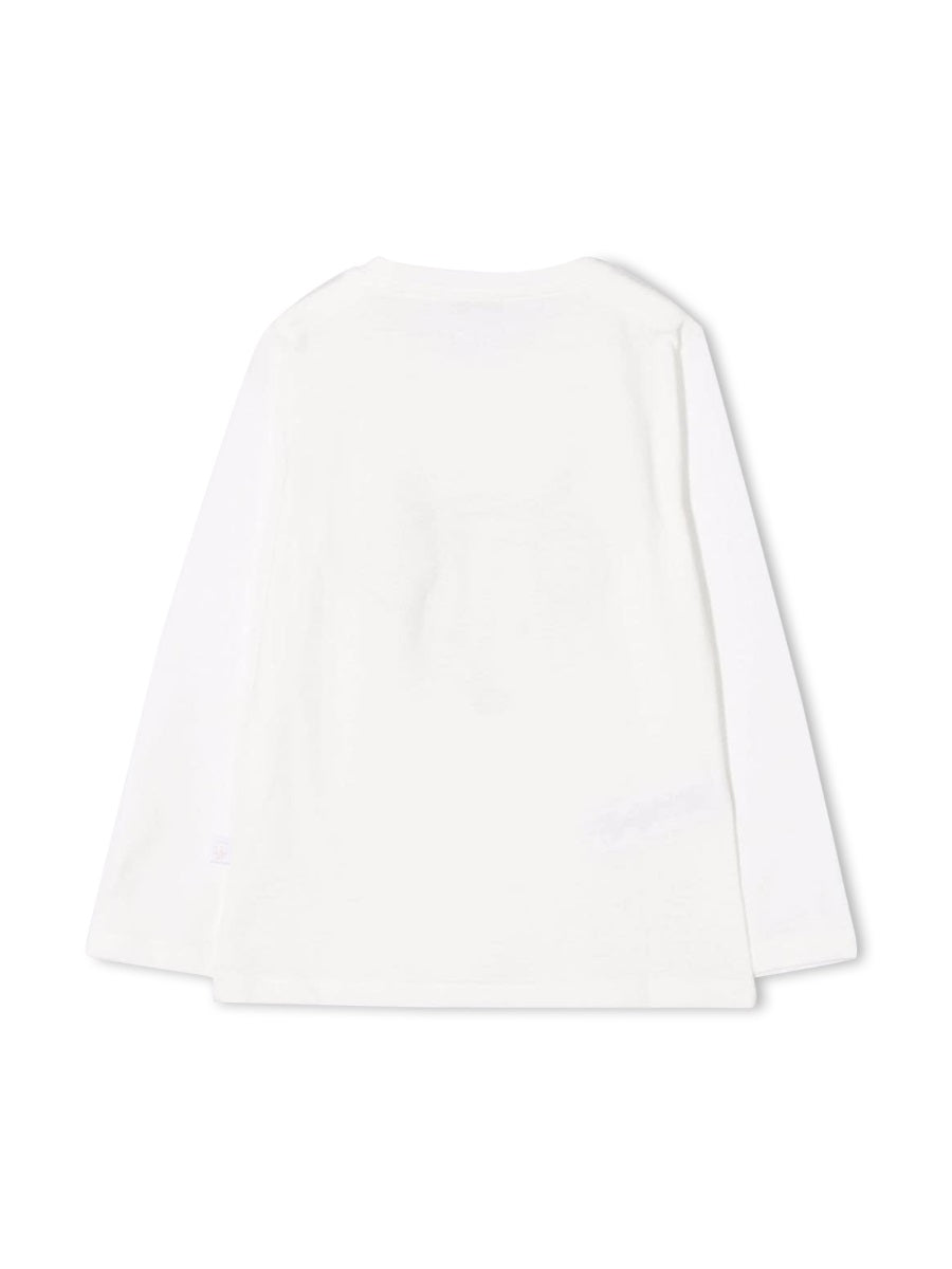 Il Gufo Long-Sleeve Cotton T-Shirt — White, view 3