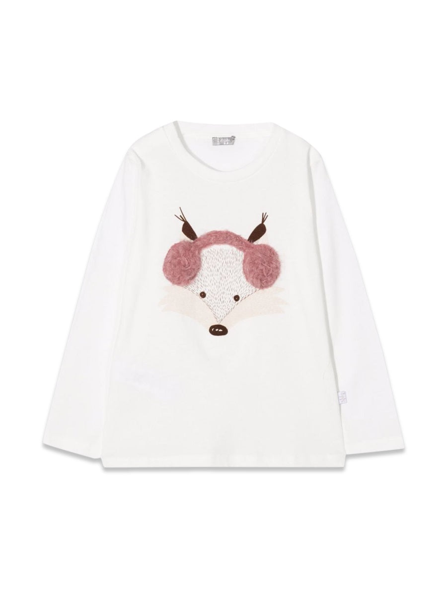 Il Gufo Long-Sleeve Cotton T-Shirt — White, view 4
