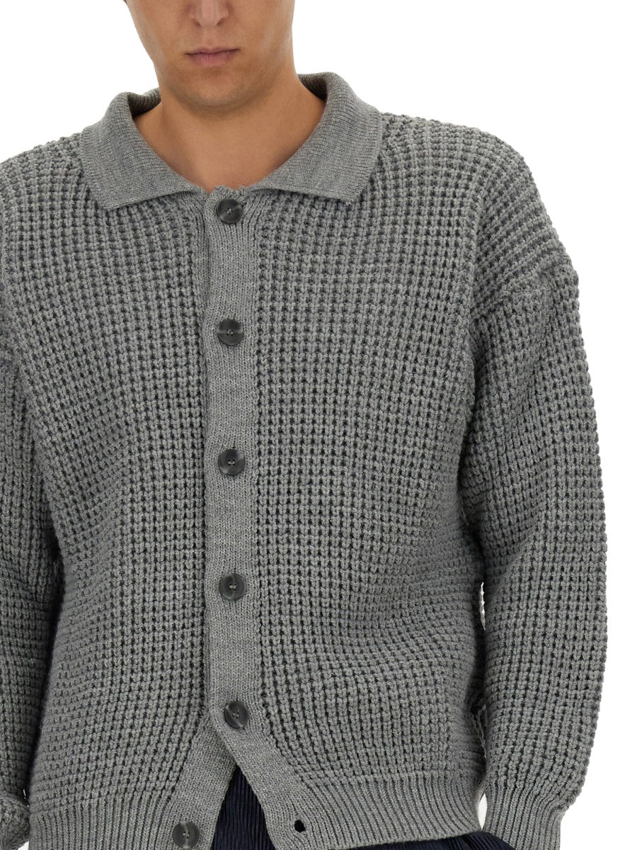 Family First Wool-Blend Cardigan — Grey, view 3